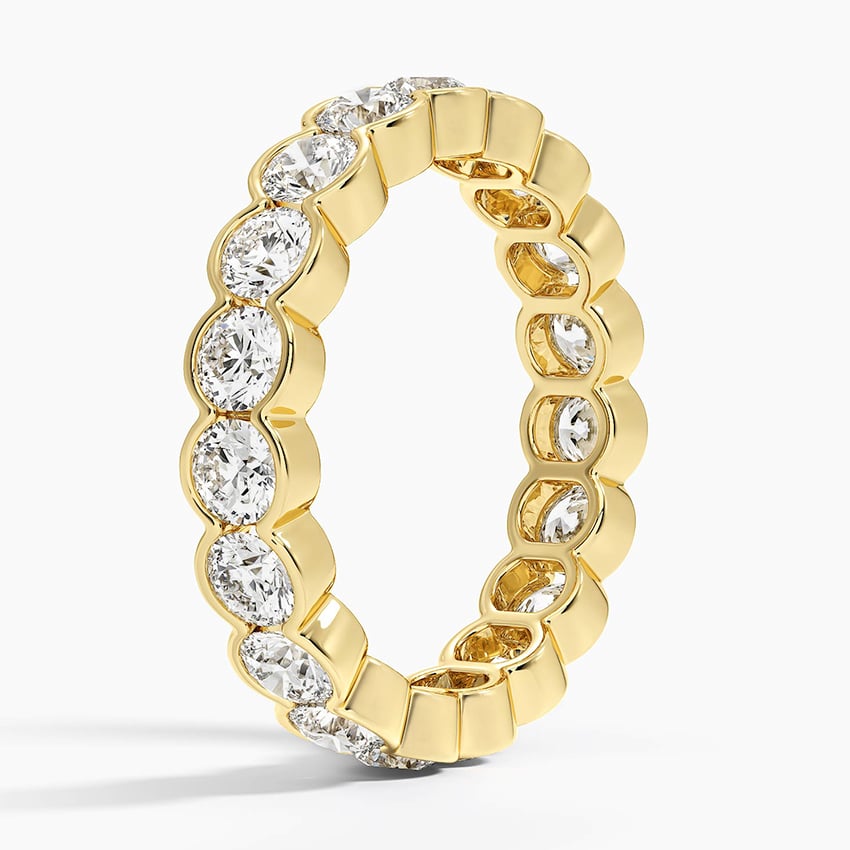 Semi-Bezel Round Eternity Lab Diamond Ring (2 1/2 ct. tw.) Yellow Gold 18k Eternity Band