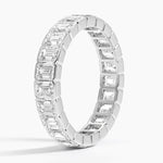 Semi-Bezel Emerald Cut Eternity Lab Diamond Ring (3 ct. tw.) Platinum Eternity Band
