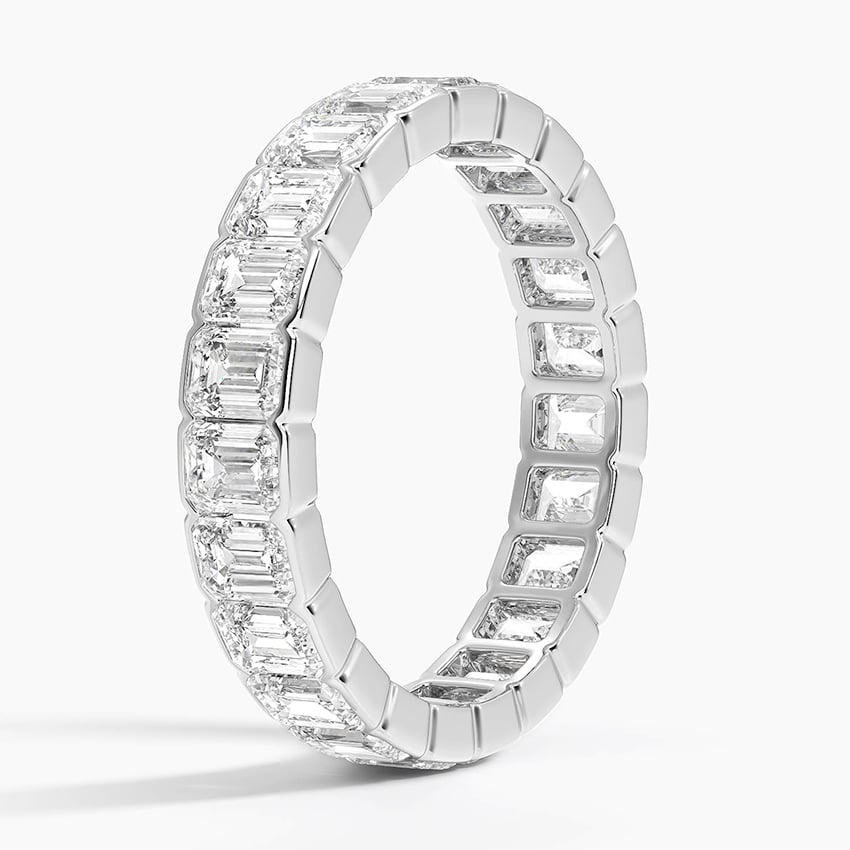 Semi-Bezel Emerald Cut Eternity Lab Diamond Ring (3 ct. tw.) Platinum Eternity Band
