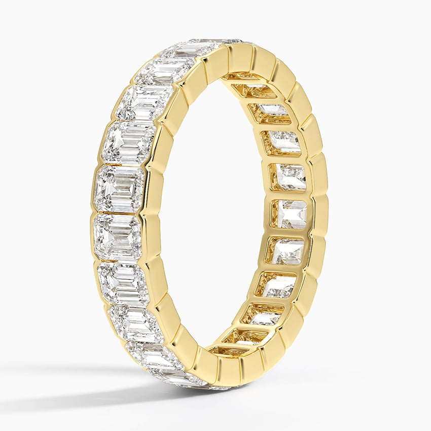 Semi-Bezel Emerald Cut Eternity Lab Diamond Ring (3 ct. tw.) Yellow Gold 18k Eternity Band