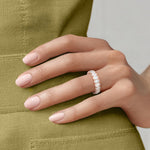 Semi-Bezel Oval Eternity Lab Diamond Ring (3 ct. tw.) Rose Gold 18k Eternity Band
