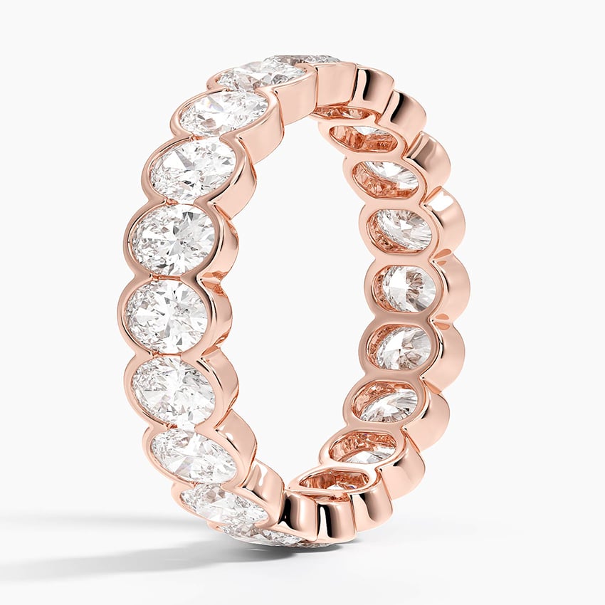 Semi-Bezel Oval Eternity Lab Diamond Ring (3 ct. tw.) Rose Gold 18k Eternity Band