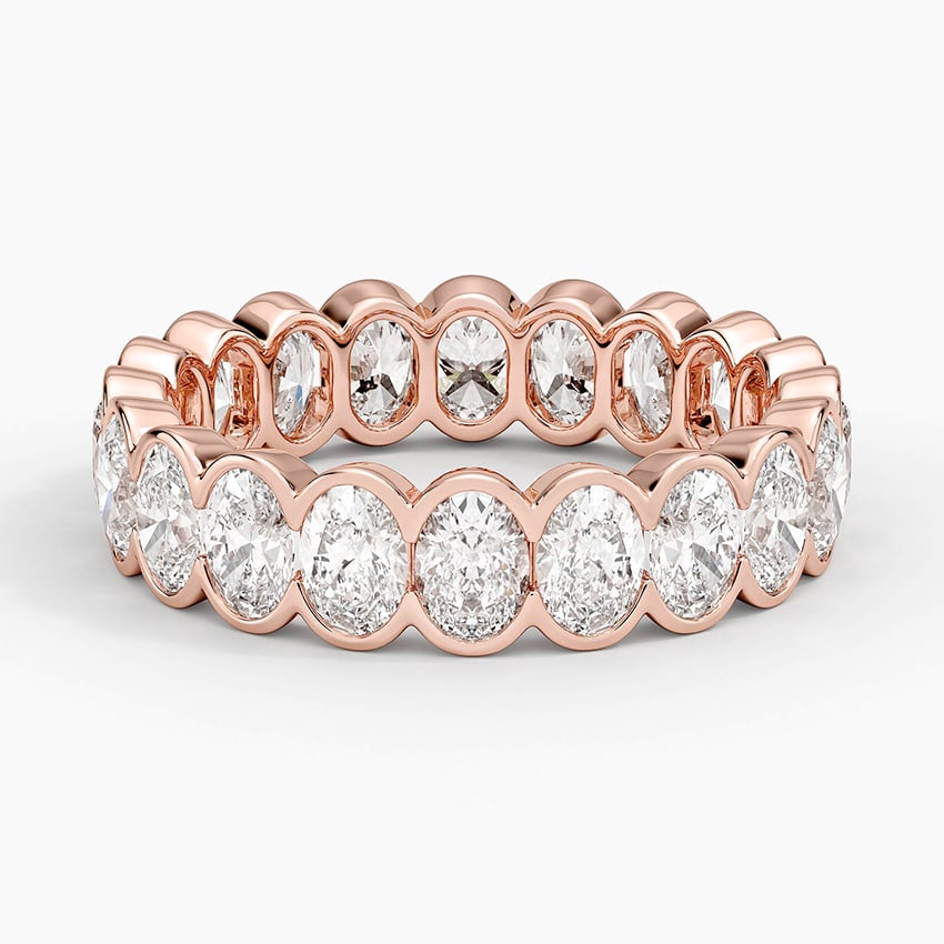 Semi-Bezel Oval Eternity Lab Diamond Ring (3 ct. tw.) Rose Gold 18k Eternity Band