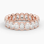 Semi-Bezel Oval Eternity Lab Diamond Ring (3 ct. tw.) Rose Gold 18k Eternity Band