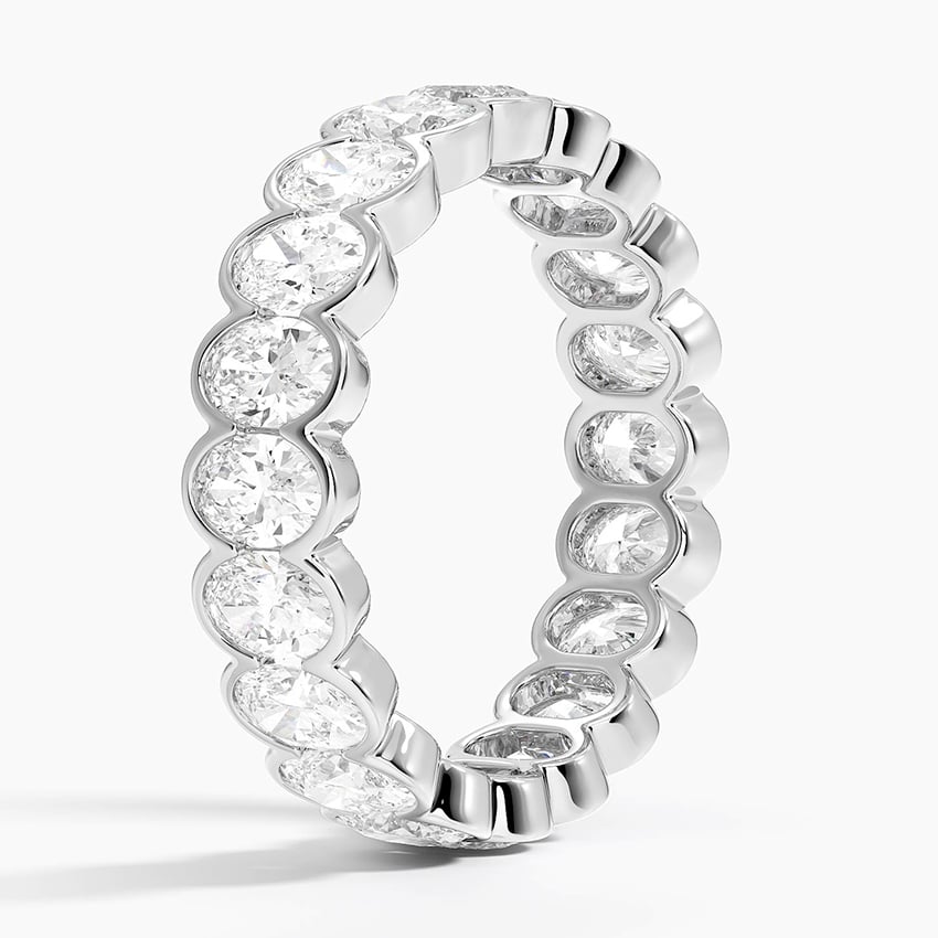 Semi-Bezel Oval Eternity Lab Diamond Ring (3 ct. tw.) Platinum Eternity Band