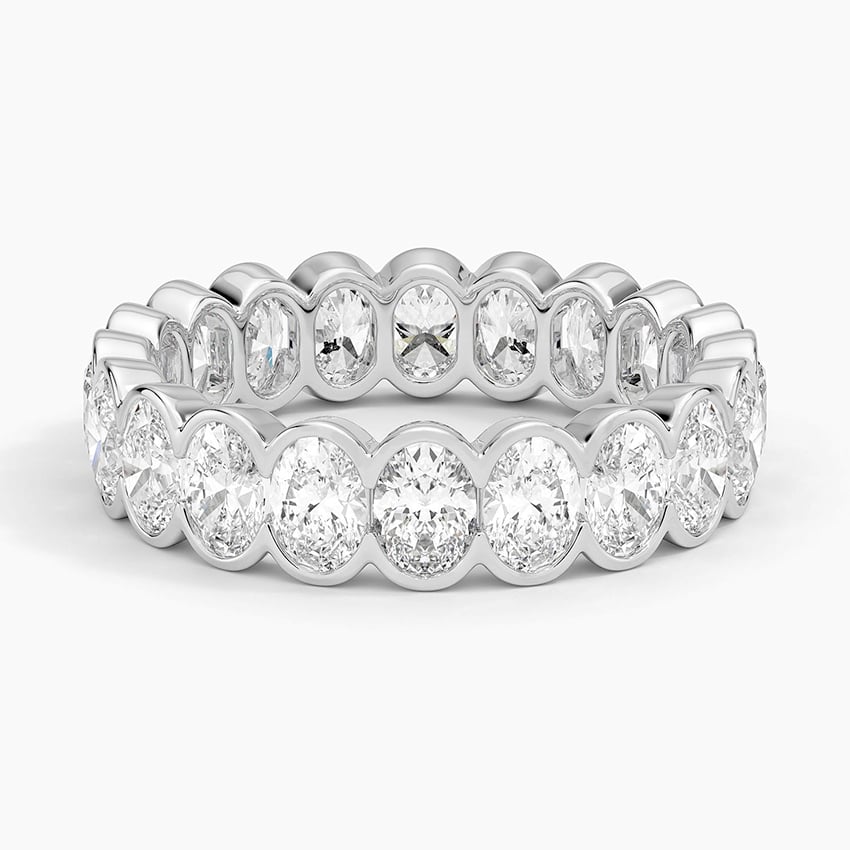 Semi-Bezel Oval Eternity Lab Diamond Ring (3 ct. tw.) Platinum Eternity Band