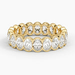 Semi-Bezel Oval Eternity Lab Diamond Ring (3 ct. tw.) Yellow Gold 18k Eternity Band