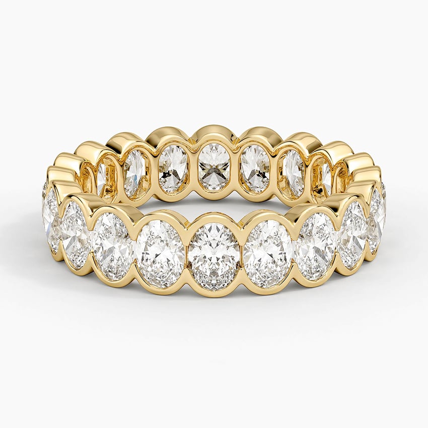 Semi-Bezel Oval Eternity Lab Diamond Ring (3 ct. tw.) Yellow Gold 18k Eternity Band
