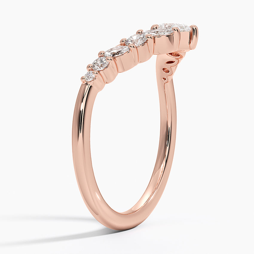 Floriana Contoured Diamond Ring Rose Gold 18k Wedding Band