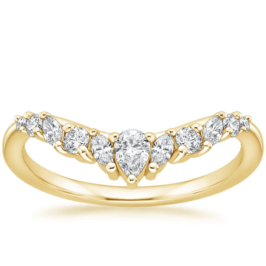 Floriana Contoured Diamond Ring Yellow Gold 18k Wedding Band