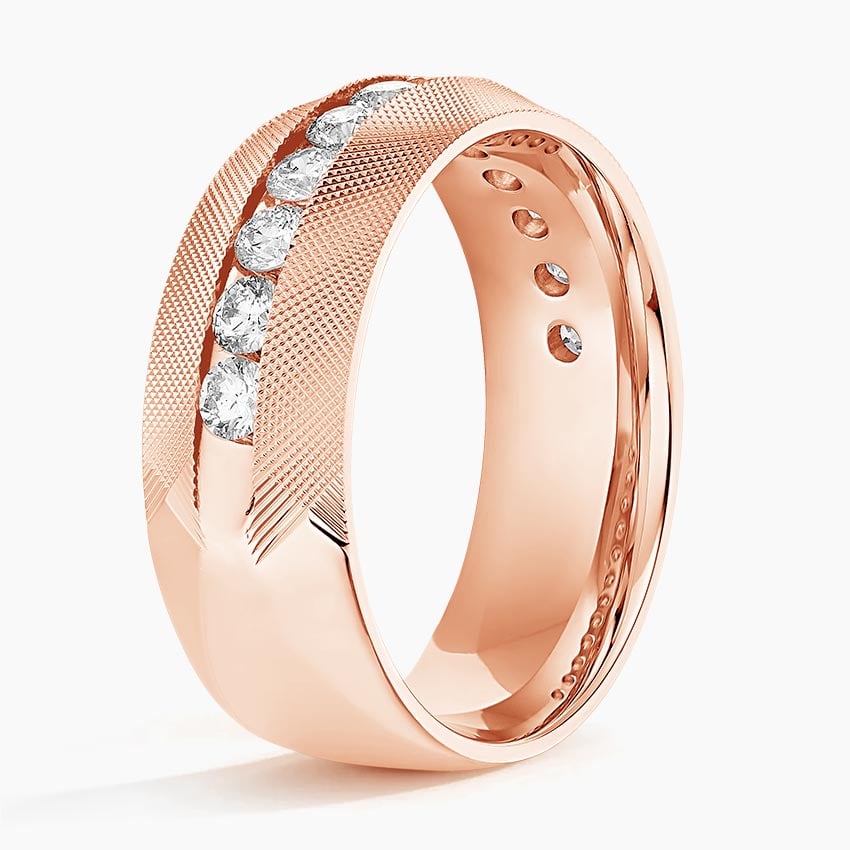 Maverick Diamond 8mm Wedding Ring (1 ct. tw.) Rose Gold 18k Wedding Band