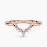 Lunette Diamond Ring (1/10 ct. tw.) Rose Gold 18k Wedding Band