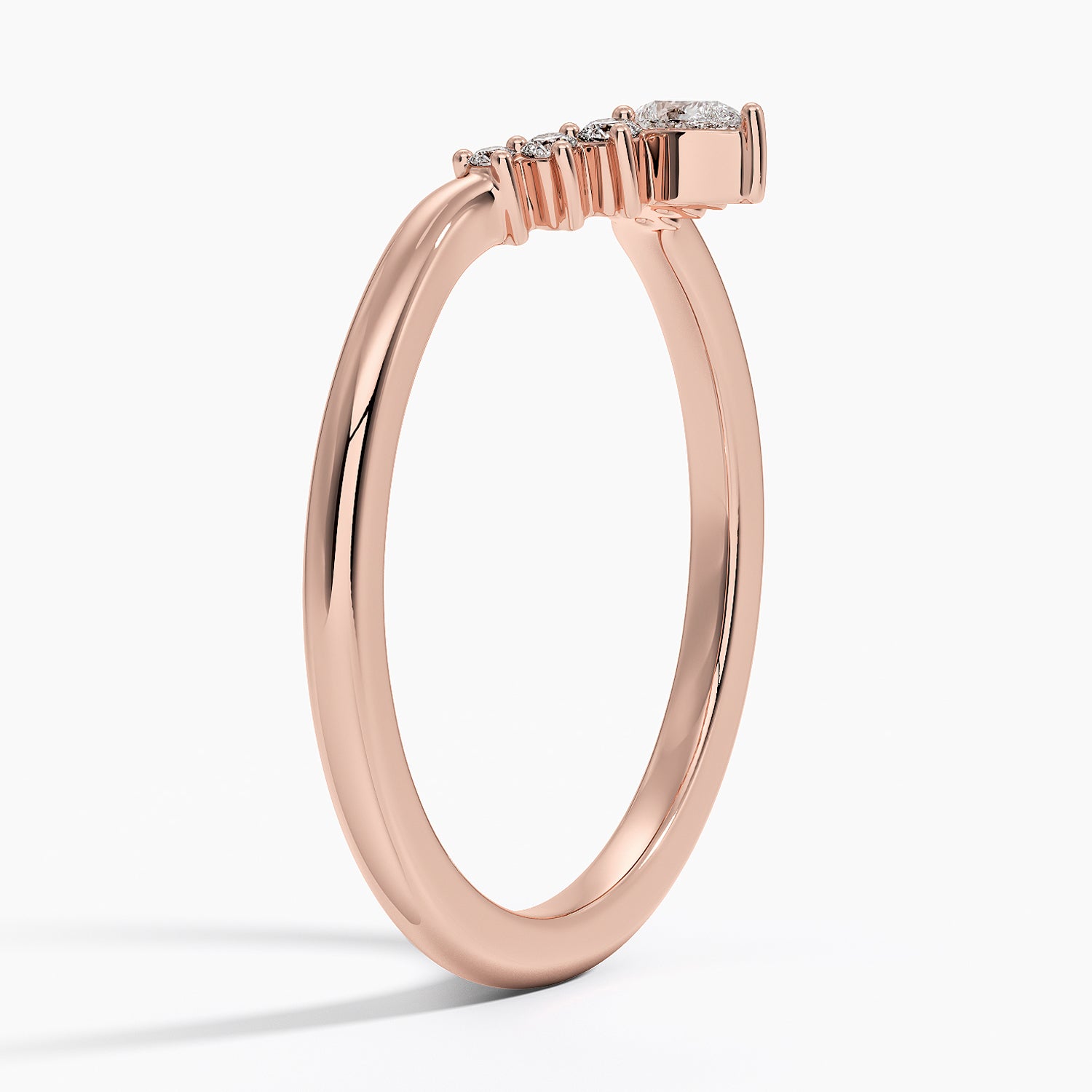 Lunette Diamond Ring (1/10 ct. tw.) Rose Gold 18k Wedding Band