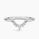Lunette Diamond Ring (1/10 ct. tw.) Platinum Wedding Band