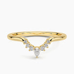 Lunette Diamond Ring (1/10 ct. tw.) Yellow Gold 18k Wedding Band