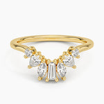 Mel Mixed Shape Contour Diamond Ring Yellow Gold 18k Wedding Band