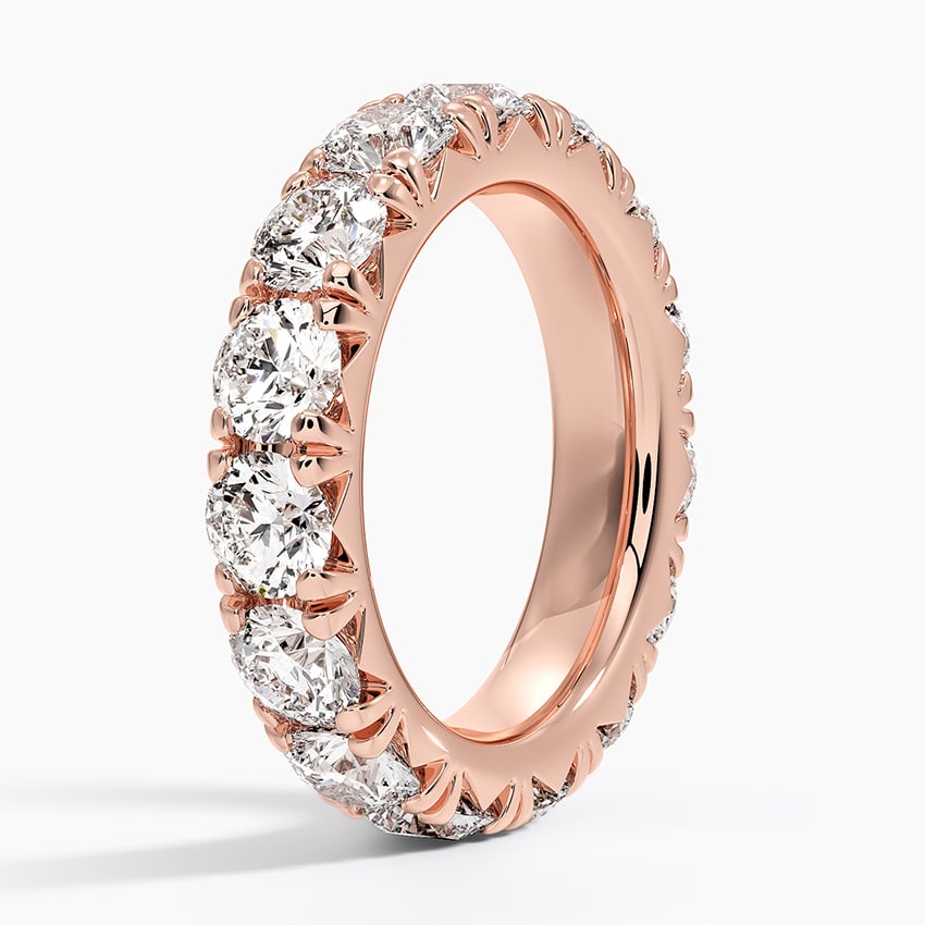 French Pavé Eternity Diamond Ring (4 1/2 ct. tw.) Rose Gold 18k Eternity Band