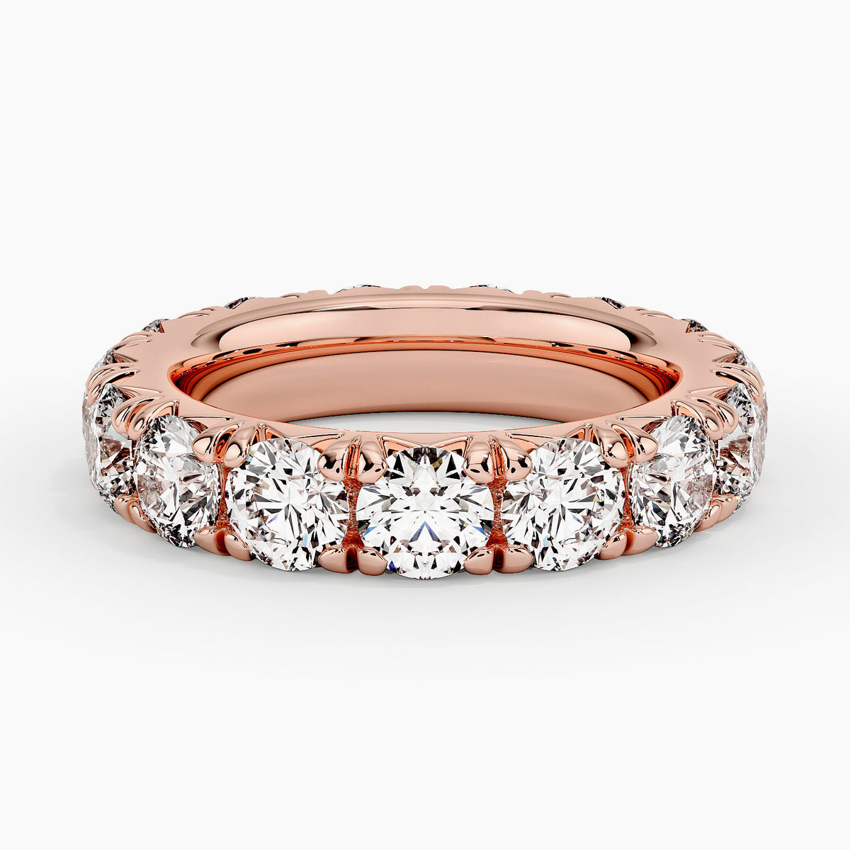 French Pavé Eternity Diamond Ring (4 1/2 ct. tw.) Rose Gold 18k Eternity Band