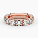 French Pavé Eternity Diamond Ring (4 1/2 ct. tw.) Rose Gold 18k Eternity Band
