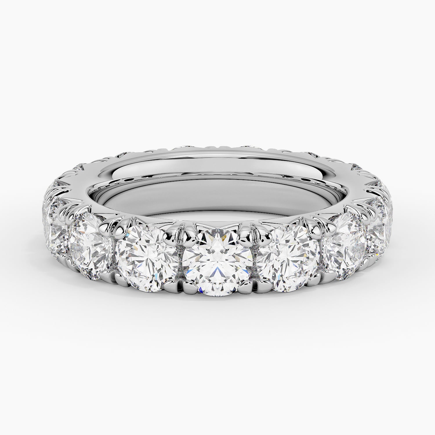 French Pavé Eternity Diamond Ring (4 1/2 ct. tw.) Platinum Eternity Band