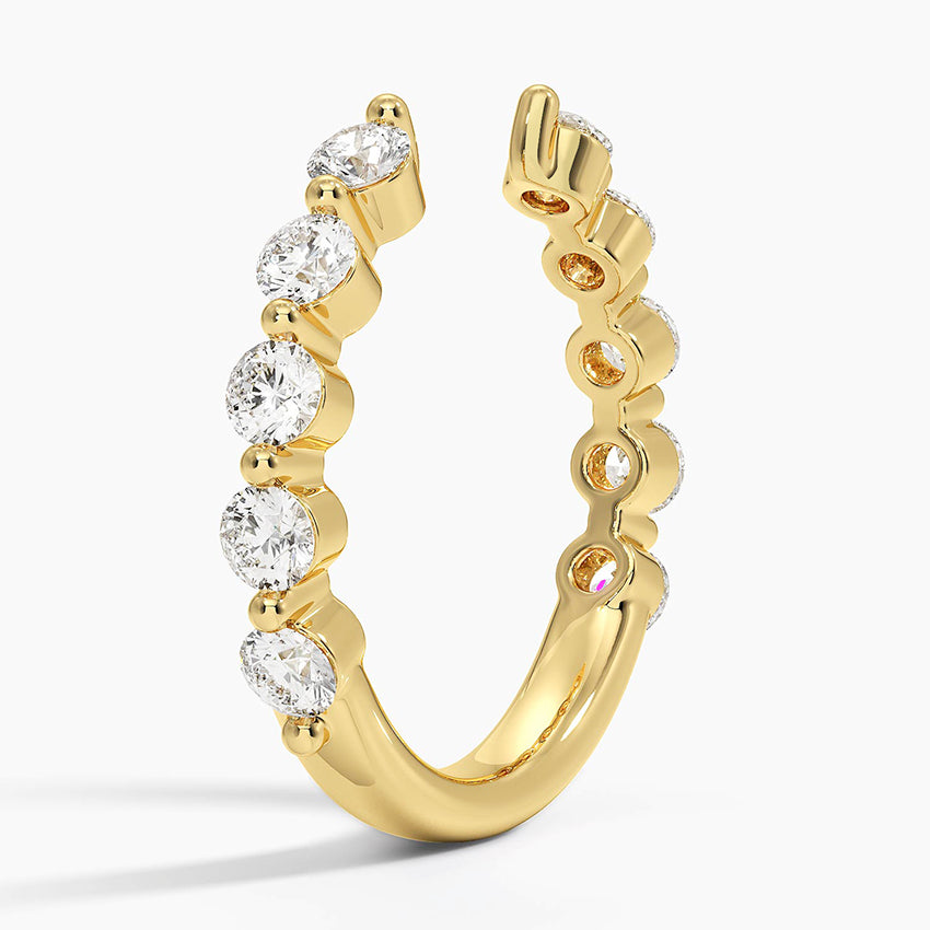 Monaco Diamond Open Ring Yellow Gold 18k Wedding Band