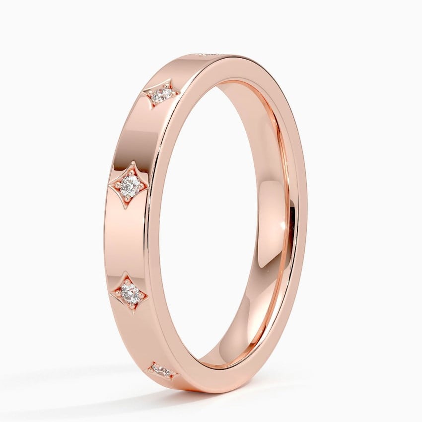 Elara 3mm Diamond Ring Rose Gold 18k Eternity Band