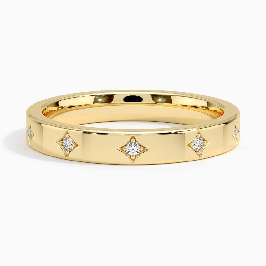 Elara 3mm Diamond Ring Yellow Gold 18k Eternity Band