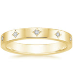 Elara 3mm Diamond Ring Yellow Gold 18k Eternity Band