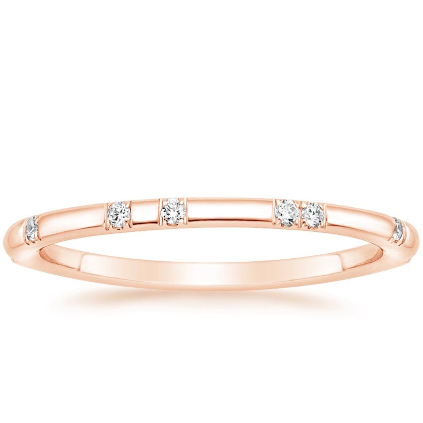 Astra 1.4mm Diamond Ring Rose Gold 18k Wedding Band