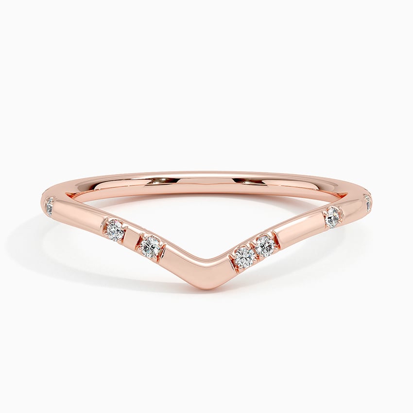 Astra Contour Diamond Ring Rose Gold 18k Wedding Band