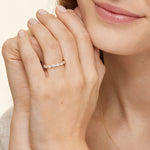 Stacia Lab Diamond Wedding Ring Rose Gold 18k Wedding Band