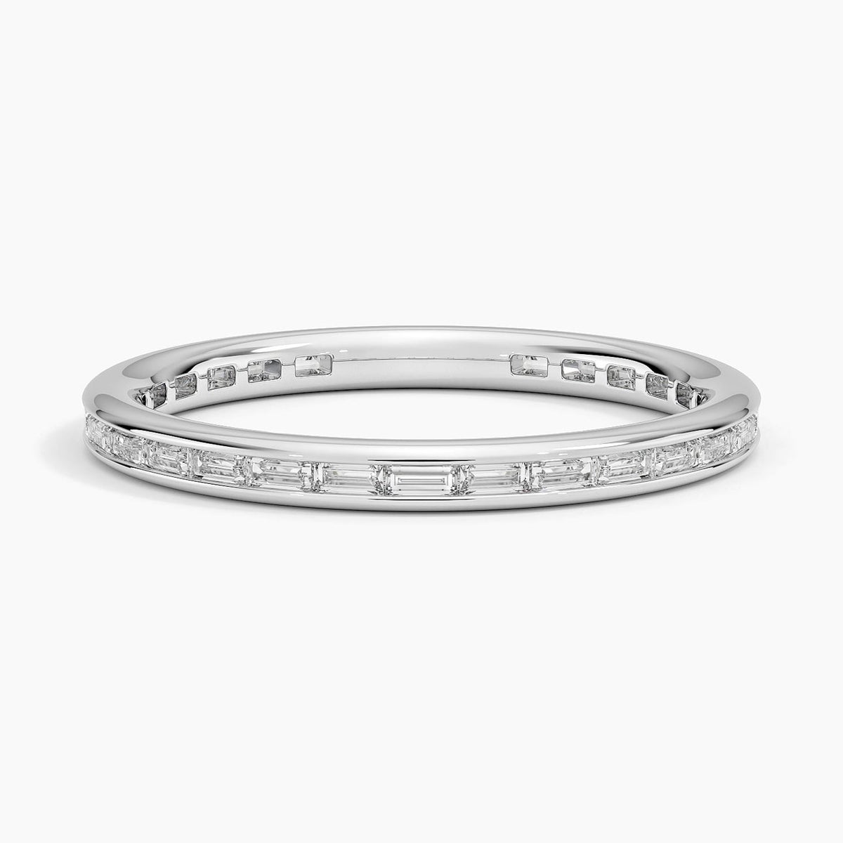Tabitha Channel Set Baguette Eternity Lab Diamond Ring Platinum Eternity Band