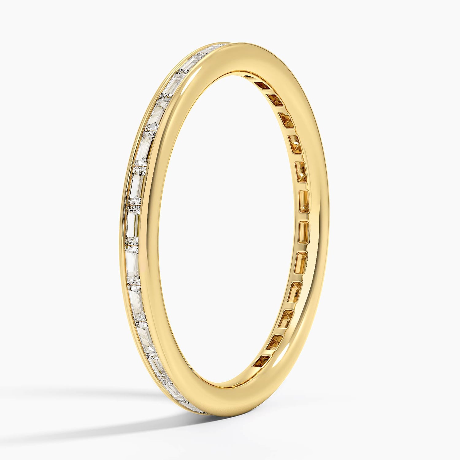 Tabitha Channel Set Baguette Eternity Lab Diamond Ring Yellow Gold 18k Eternity Band