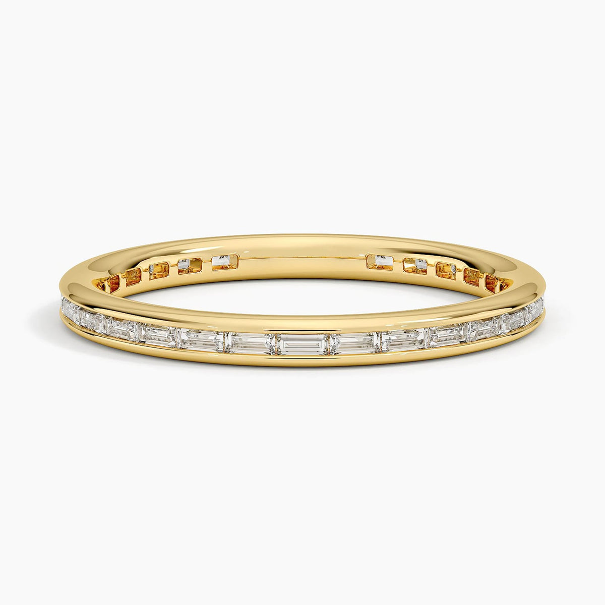 Tabitha Channel Set Baguette Eternity Lab Diamond Ring Yellow Gold 18k Eternity Band