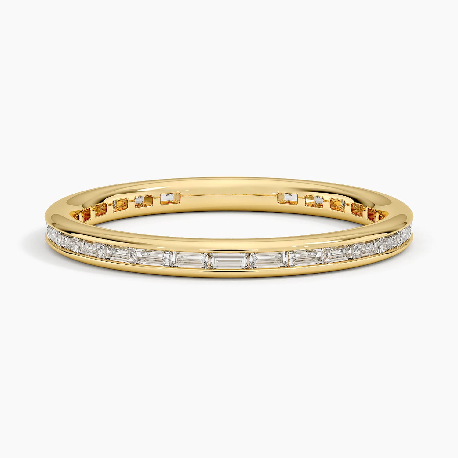 Tabitha Channel Set Baguette Eternity Lab Diamond Ring Yellow Gold 18k Eternity Band