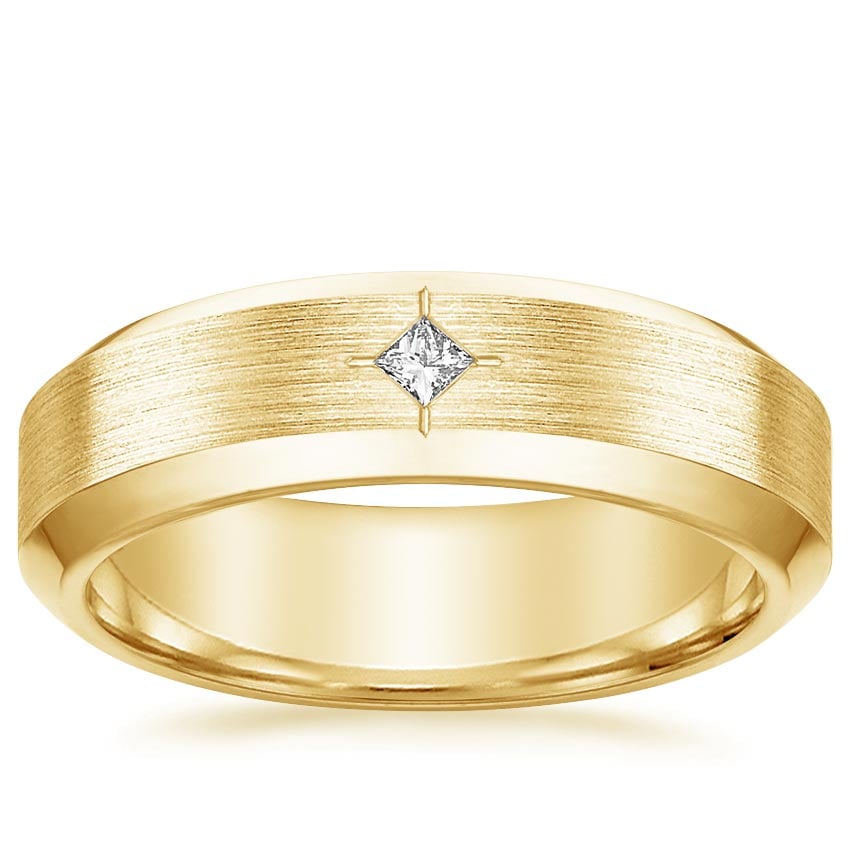 Caspian Diamond 6mm Wedding Ring Yellow Gold 18k Wedding Band