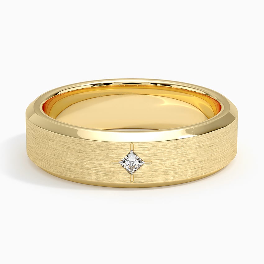 Caspian Diamond 6mm Wedding Ring Yellow Gold 18k Wedding Band
