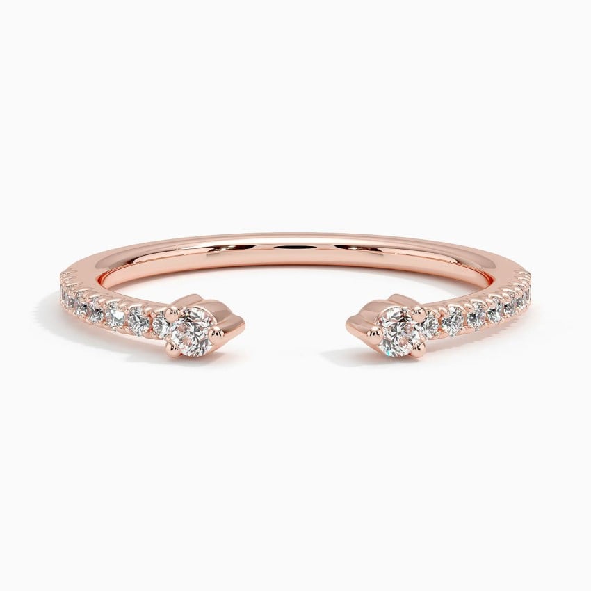Rowan Diamond Open Ring Rose Gold 18k Wedding Band