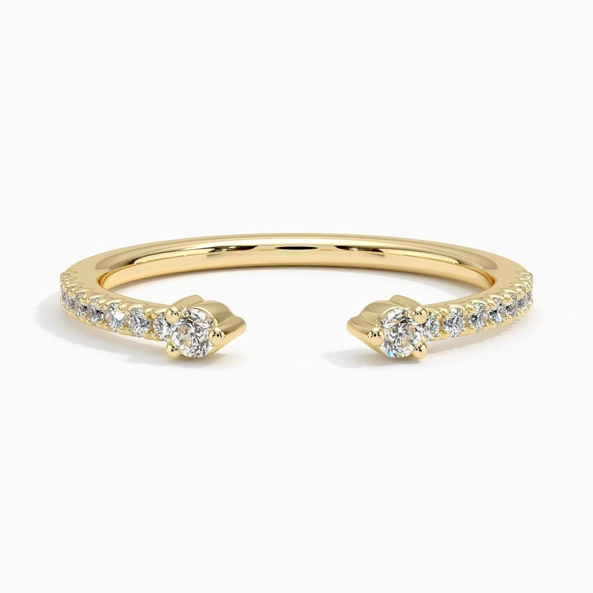 Rowan Diamond Open Ring Yellow Gold 18k Wedding Band