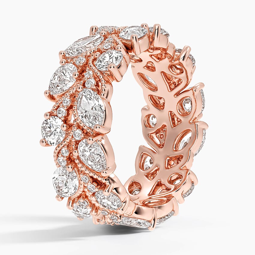 Camellia Eternity Diamond Ring Rose Gold 18k Eternity Band
