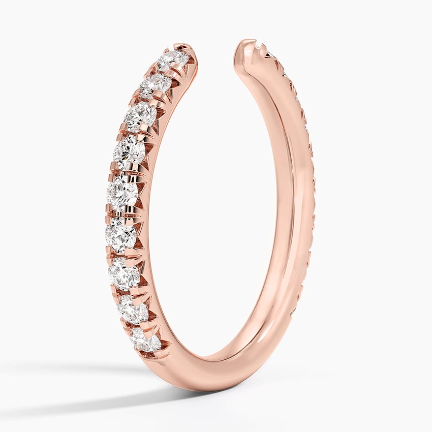 Sienna Three-Quarter Coverage Open Lab Diamond Ring (1/2 ct. tw.) Rose Gold 18k Wedding Band