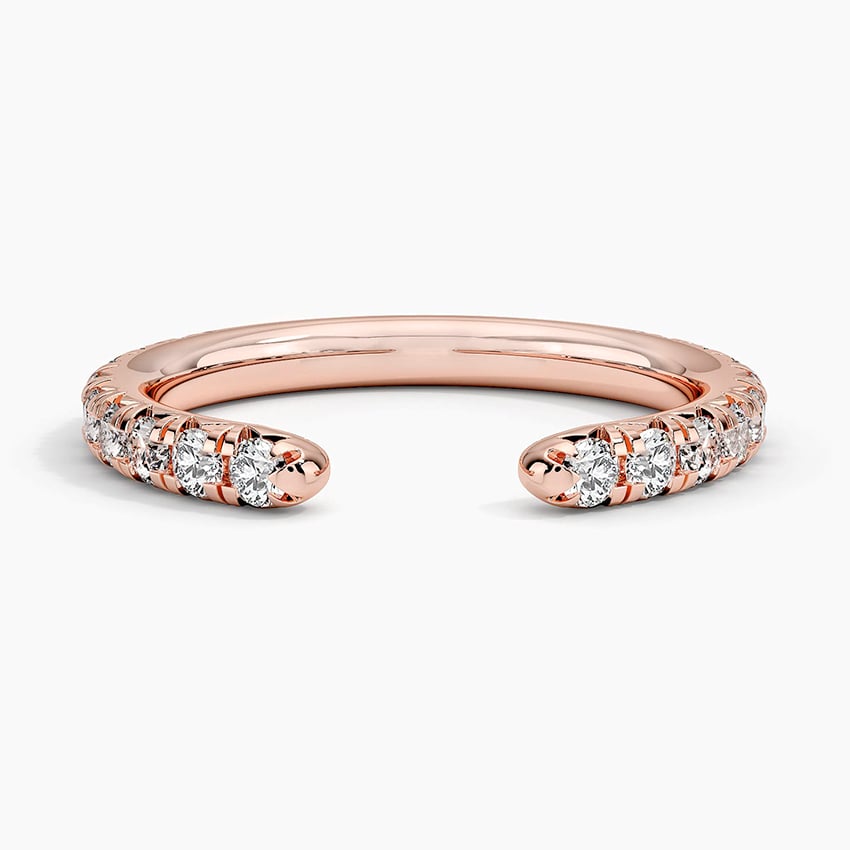 Sienna Three-Quarter Coverage Open Lab Diamond Ring (1/2 ct. tw.) Rose Gold 18k Wedding Band