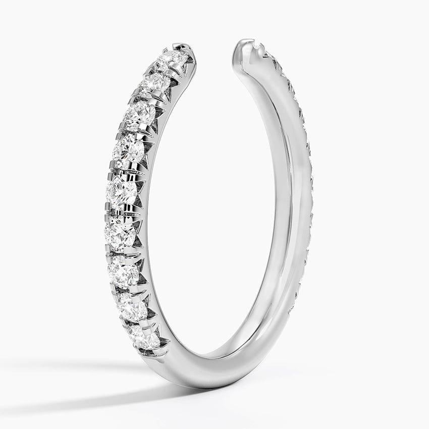 Sienna Three-Quarter Coverage Diamond Open Ring (1/2 ct. tw.) Platinum Wedding Band