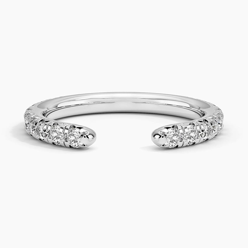 Sienna Three-Quarter Coverage Open Lab Diamond Ring (1/2 ct. tw.) Platinum Wedding Band
