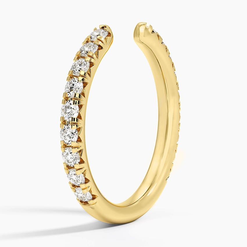 Sienna Three-Quarter Coverage Diamond Open Ring (1/2 ct. tw.) Yellow Gold 18k Wedding Band