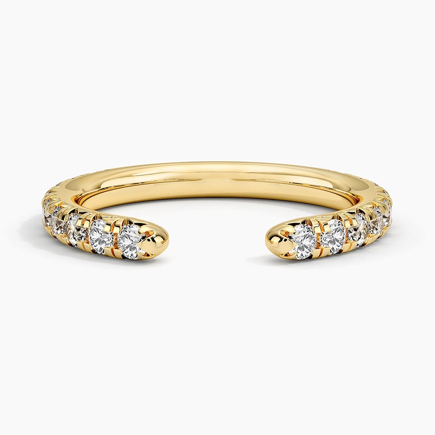 Sienna Three-Quarter Coverage Open Lab Diamond Ring (1/2 ct. tw.) Yellow Gold 18k Wedding Band