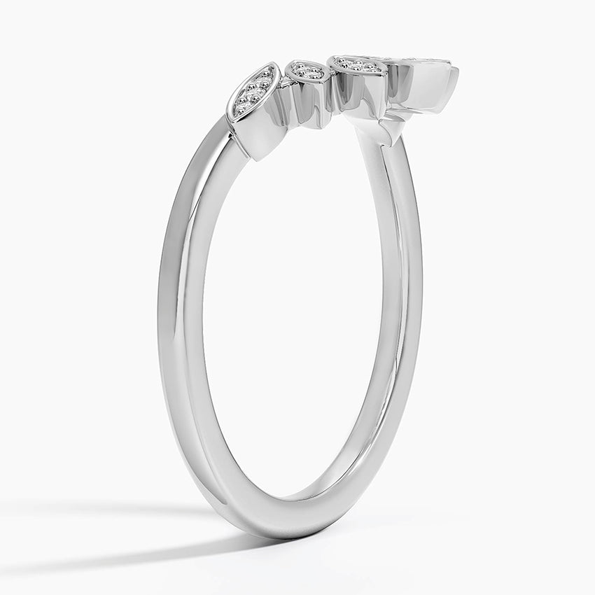 Petal Contour Diamond Ring Platinum Wedding Band