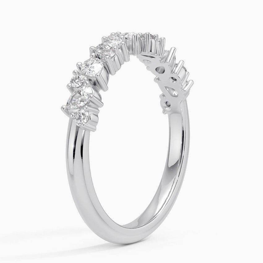 Olivetta Half Coverage Diamond Ring Platinum Wedding Band