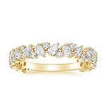 Olivetta Three-Quarter Coverage Diamond Ring Yellow Gold 18k Wedding Band