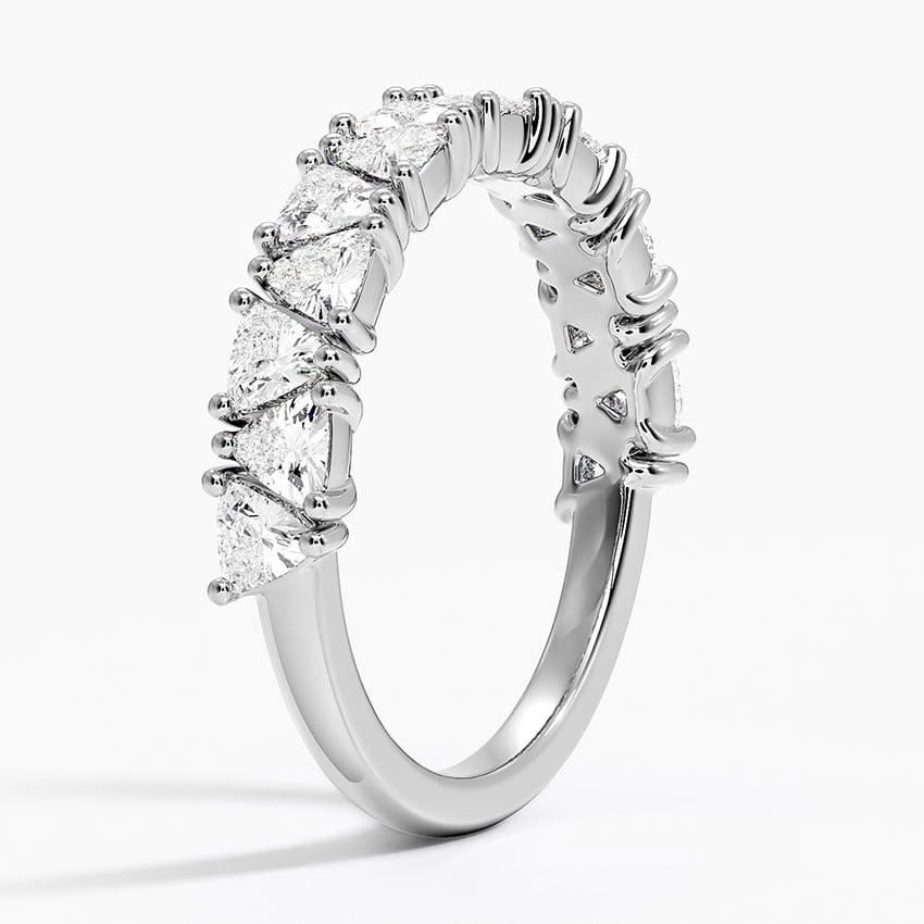Trillion Cut Lab Diamond Ring Platinum Wedding Band
